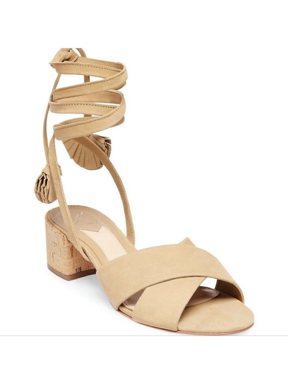 NWT B Brian Atwood | Astor Tie Up Leather Mules in Camel